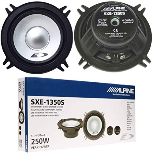 1 kit 2 Wege-System Alpine SXE-1350S 13,00 cm 130 mm 5" graue Lautsprecher 40 watt rms und 250 watt max 4 ohm 90 db spl, paarweise