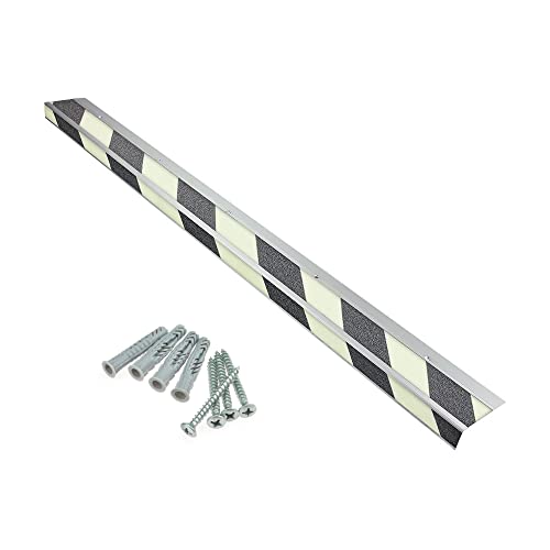 Treppenkantenprofil"General Line" 90 mm, Antirutschbeschichtung R13 (9 cm x 100 cm, nachleuchtend/schwarz)