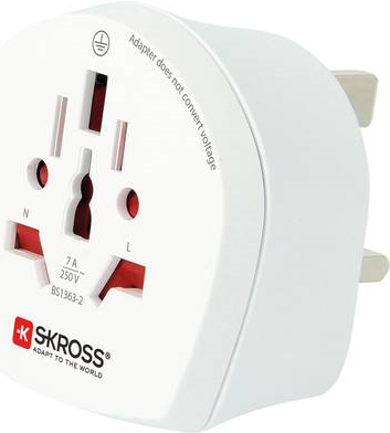 SKROSS Country Travel Adapter World to UK - Adapter für Power Connector - Wechselstrom 100-250 V - 7 A - weiß - Großbritannien