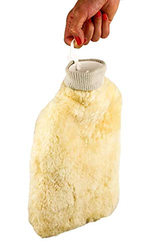 Heitmann Felle l Merino Lammfell-Wärmflasche 29 × 33 cm l Natur beige