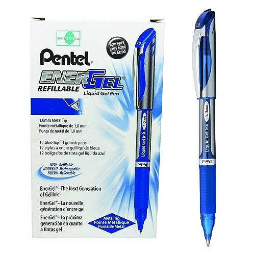 Pentel BL60-C Gel-Tintenroller EnerGel mit Kappe 0,5 mm, 12 Stück, blau