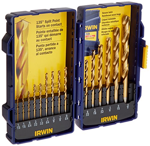 Irwin Tools 4935607 HSS-Bohrer-Set, Titanbeschichtung, Profi-Koffer, 15-teilig