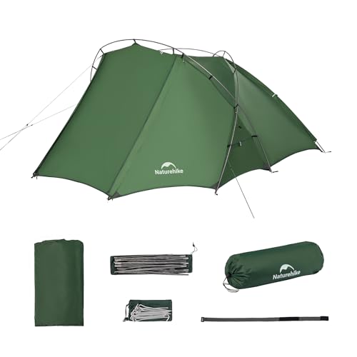 Naturehike Hillock6 Großes Zelt für 2 Personen Leichtgewicht doppellagiges Campingzelt Wind- und wasserdicht Leicht zu tragen Einfach und schnell aufzubauen Zweiseitige Türöffnung Mit Wohnbereich Grün