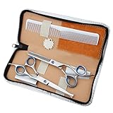 Minkissy Professionelles Haarscheren-Set Tragbares Haarscheren-Scheren-Friseur-Scheren-Kit für Den Salon zu Hause mit Kamm 1 Satz
