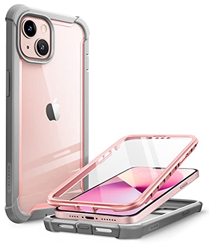 i-Blason Transparent Hülle für iPhone 13 Mini (5.4") Bumper Case 360 Grad Handyhülle Robust Schutzhülle Cover [Ares] mit Displayschutz 2021 (Pink)