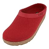 HAFLINGER Schuhe Damen Hausschuhe Pantoffeln Wolle Grizzly Torben 713001, Größe:36 EU, Farbe:Rot