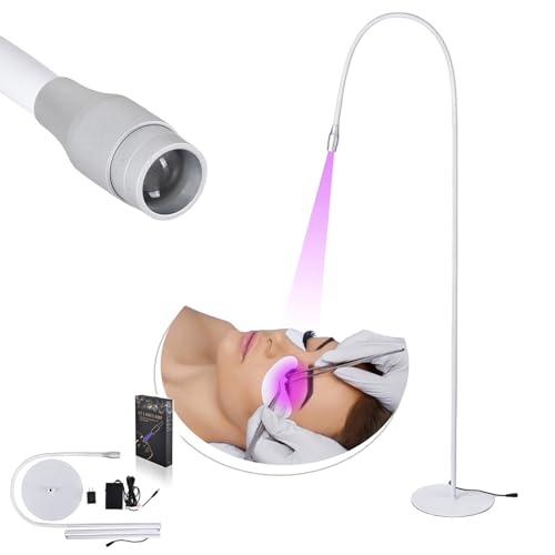Roboraty 10 W UV-Licht für Wimpernverlängerung, verstellbare Wimpernlampe für Wimpernkünstler, Nageltechniker, LED-Fußpedal-UV-Gel-Härtungs-Wimpernlichtlampe,White