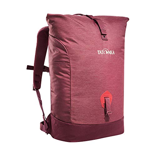 Tatonka Kurierrucksack Grip Rolltop Pack S - Daypack mit 10-Jahren Produkt-Garantie und 13" Laptopfach - Tagesrucksack mit Rollverschluss - 25 Liter - bordeaux rot