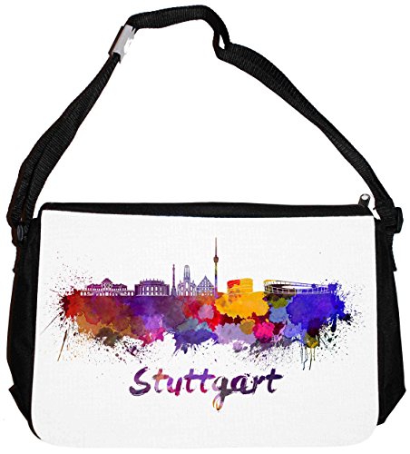 Merchandise for Fans Schultertasche - 38x28x8cm, 8,5 Liter, schwarz Motiv: Silhouette Stuttgart - 09