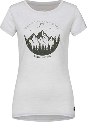 super.natural Printed T-Shirt Damen Light Grey Melange/millitaryunconventional Größe XL 2020 Kurzarmshirt