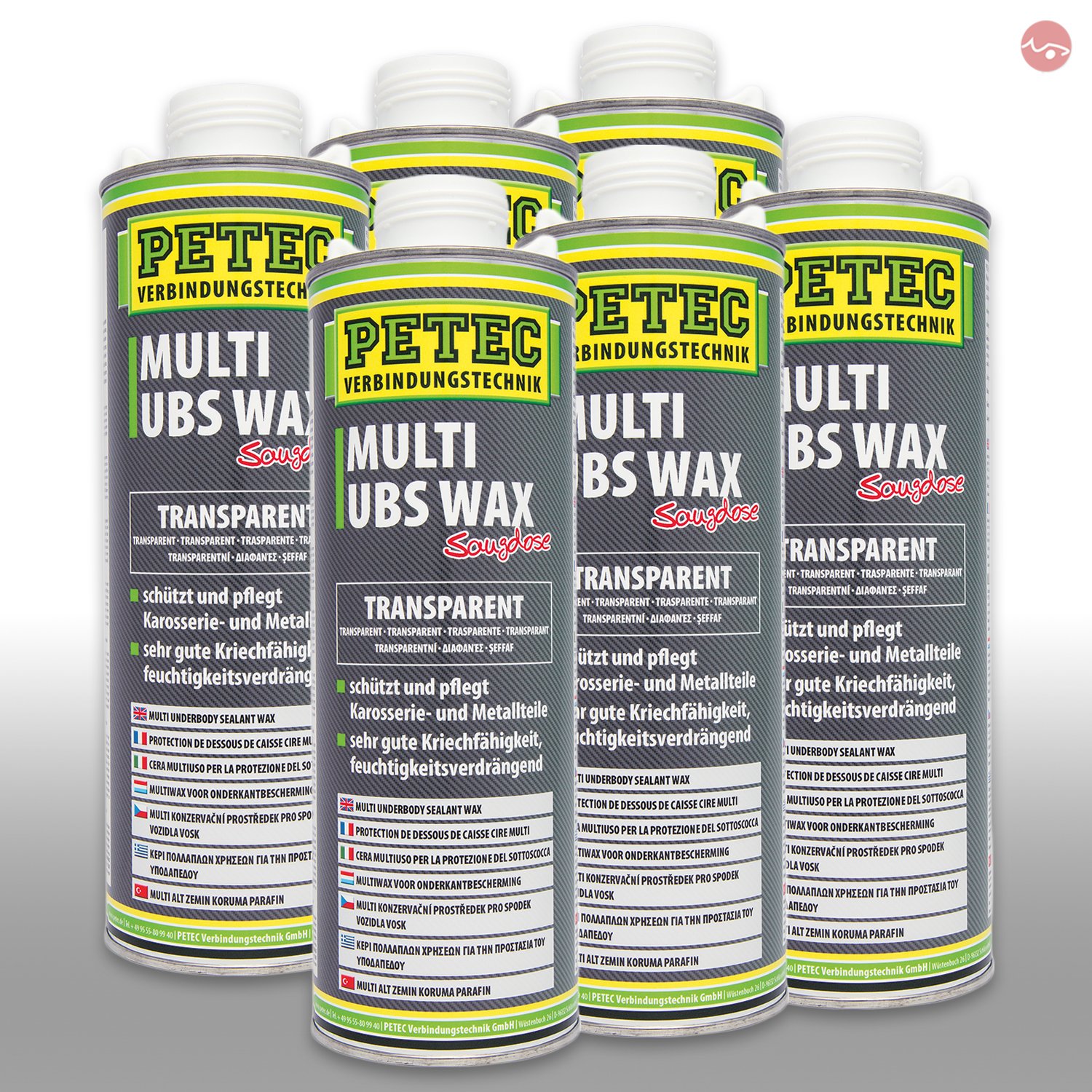 Petec_bundle 6X PETEC Multi UBS Wax Kautschukbasis Spray Dose TRANSPARENT 1.000 ML 73410