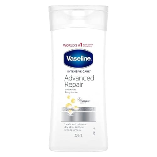 6 x Vaseline Intensivpflege Body Lotion - Advanced Repair - für trockene und empfindliche Haut - 200 ml