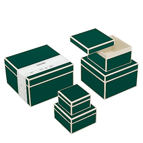 Semikolon (364121) 5er Schachtelsatz in verschiedenen Größen forest (Grün) - Ideal als Geschenkboxen, Geschenkschachteln, Aufbewahrungsboxen