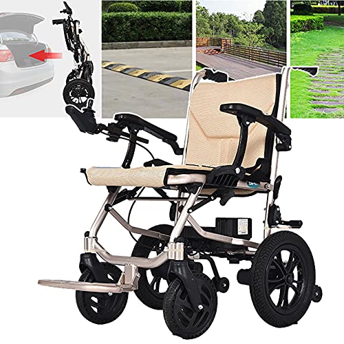 HEWXWX Elektrischer Rollstuhl Leichter Rollstuhl - Faltbar (14kg), Dual Control System/Batterielebensdauer 12 Meilen, Geeignet FüR äLtere Menschen Und Behinderte