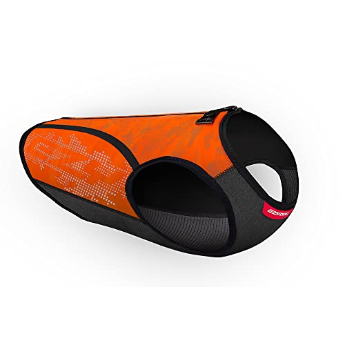 EzyDog Hundemantel Wasserdicht mit Bauchschutz - Thermax Hundejacke - Körperwärmer für Hunde, Hunderegenmantel für Mittelgroße bis Große Hunde mit Sicheren Reflexstreifen (L, Orange)