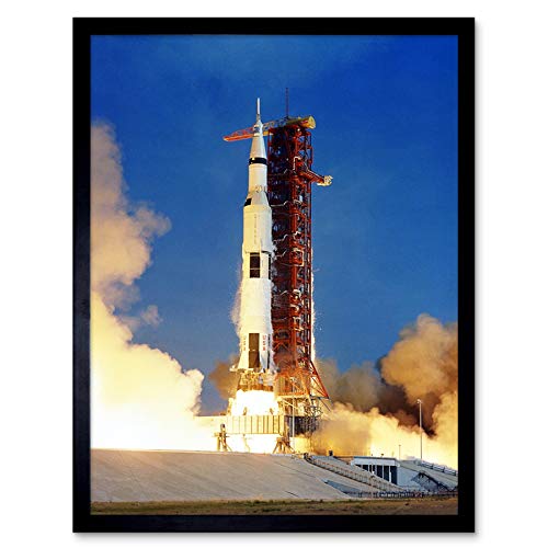 Space NASA Apollo 11 Rocket Launch Lift Off Photo Art Print Framed Poster Wall Decor 12x16 inch Platz Rakete Fotografieren Wand Deko