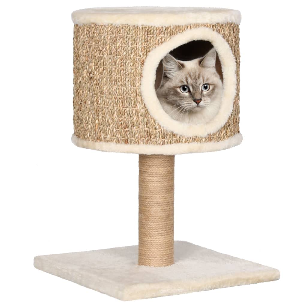 Katzenbaum Katzenkletterturm Katzenkratzbaum Katzenbaum mit Condo und Kratzbaum 52cm Seegras Katze Kletterbaum Haus Katzenkratzmöbel für Kätzchen