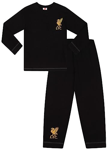 Liverpool Football Club Herren-Pyjama-Set, lang, Schwarz / goldfarben, Schwarz , XXL