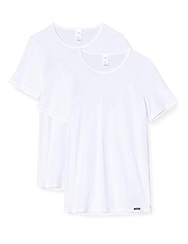 Skiny Herren Shirt Kurzarm 2er Pack Unterhemd, White, (Herstellergröße: XX-Large)