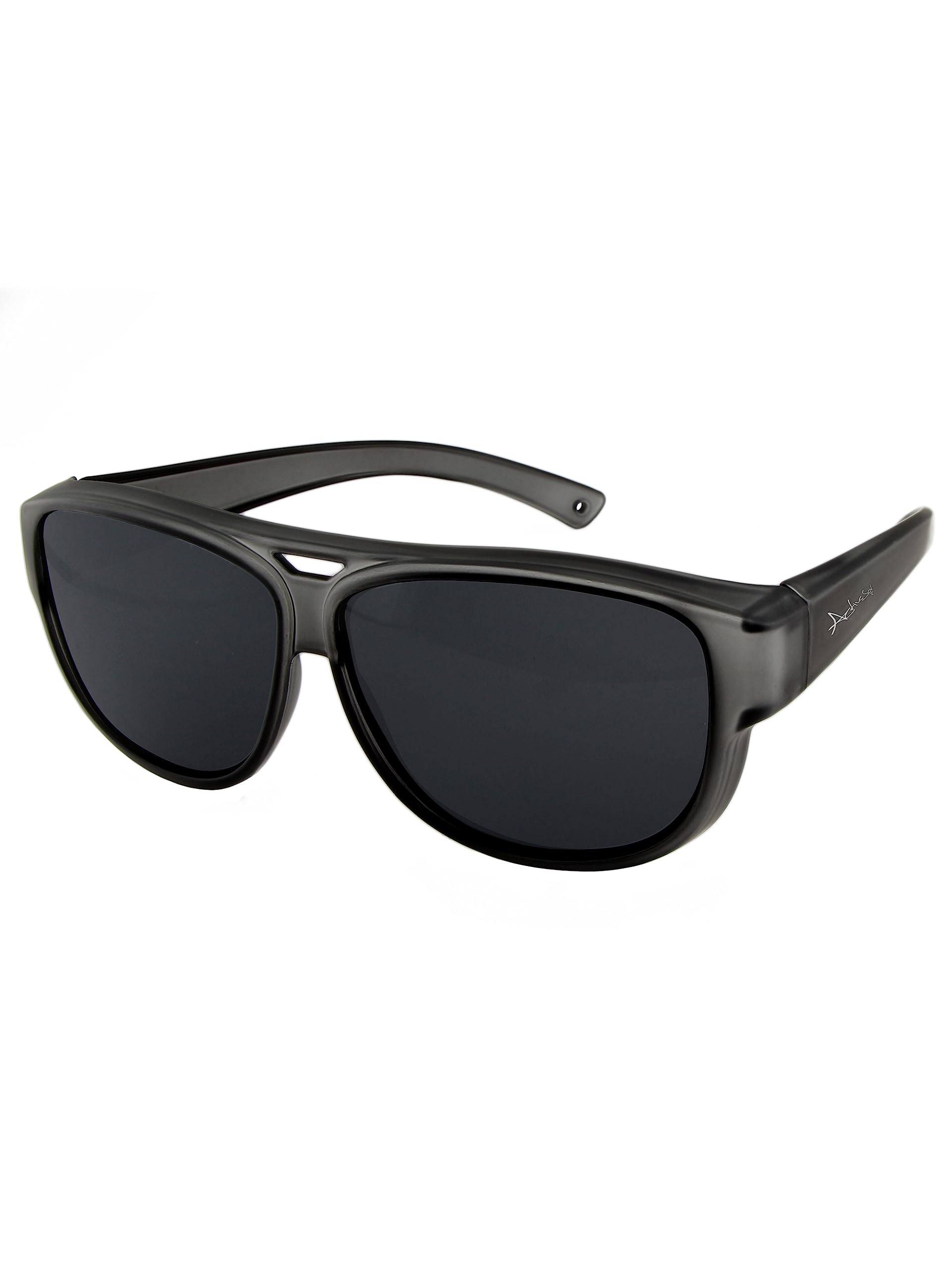ActiveSol Überzieh-Sonnenbrille Kategorie 4, für Brillenträger, extra dunkel, polarisiert