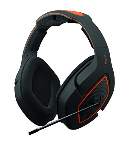 Gioteck TX50 Kopfhörer mit Mikrofon, Klinkenstecker 3,5 mm, für PS4 Xbox One und PC (Orange und Schwarz), Ajustable