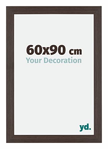 yd. Your Decoration - Bilderrahmen 60x90 cm - Fotorahmen von MDF mit Acrylglas - Antireflex - Ausgezeichneter Qualität - Eiche Dunkel - Mura,