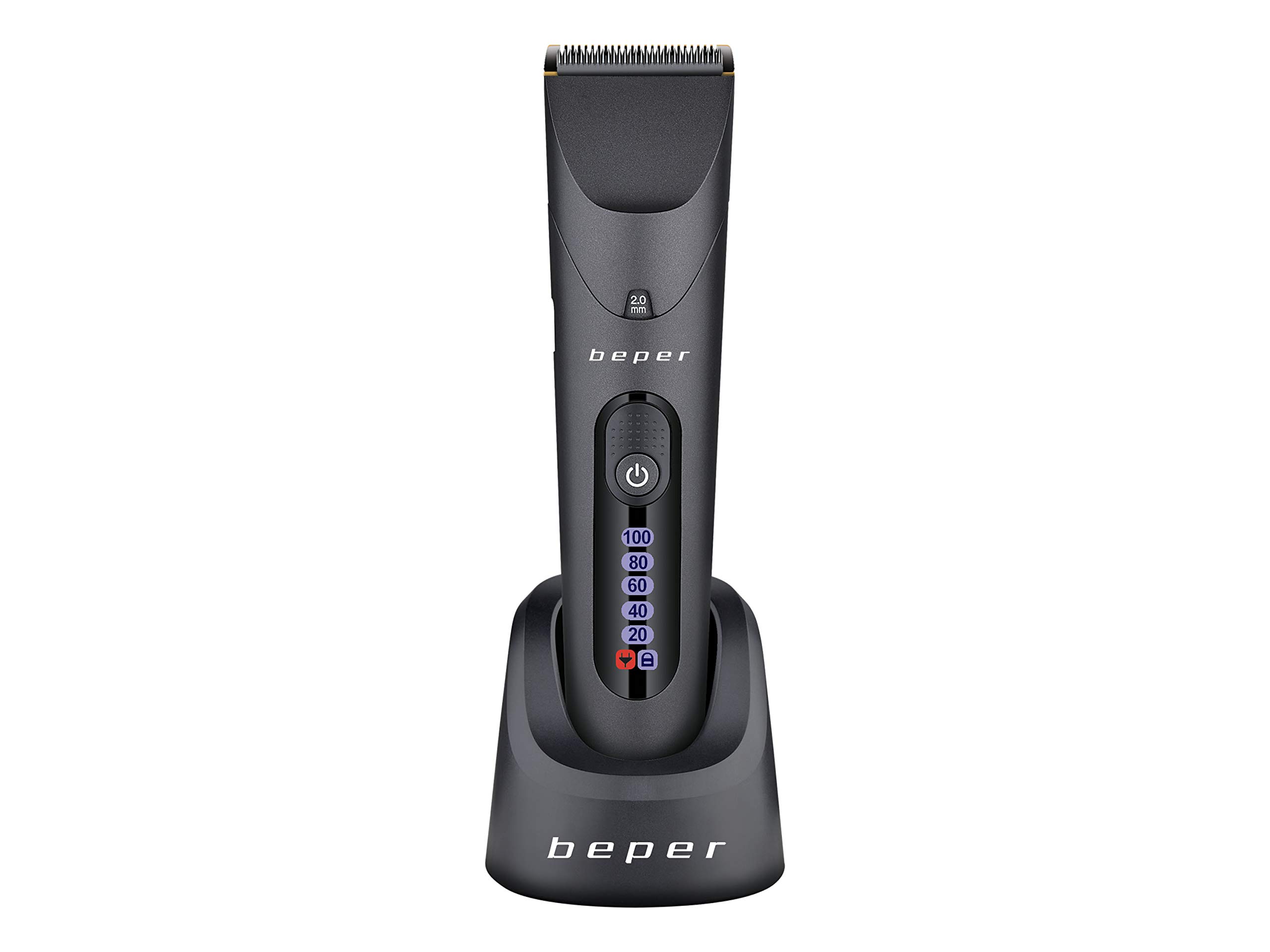 BEPER 40.743 Haarschneidemaschine wiederaufladbar, Plug and Play, digital, 32 Längeneinstellungen