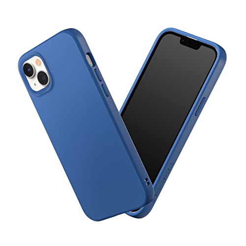 RHINOSHIELD Case kompatibel mit [iPhone 14 Plus] | SolidSuit - Stoßdämpfende & schlanke Schutzhülle mit Premium Finish - 3.5 Meter Fallschutz - Kobaltblau