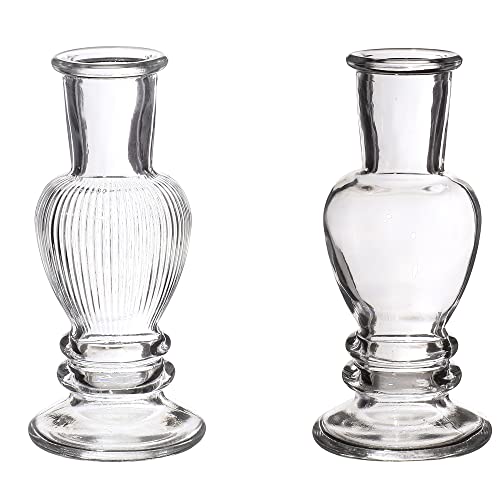 12 x Vasen aus Glas für eine stilvolle Tischdeko - Glasvasen Hochzeit - Blumenvase Vintage - Tischvase für Festlichkeiten - Kleine preiswerte Vasen aus Glas (Venezia klein (H 11,3 - Ø 5 cm))