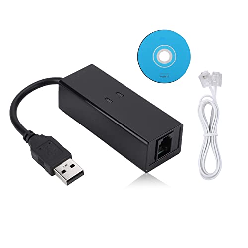 Sharainn Datenmodem, USB 2.0 Externe Einwahl Sprachfax Datenmodem Fit 56K Download-Geschwindigkeiten Unterstützt Anrufer-ID für Win7 Win8 Win10 XP