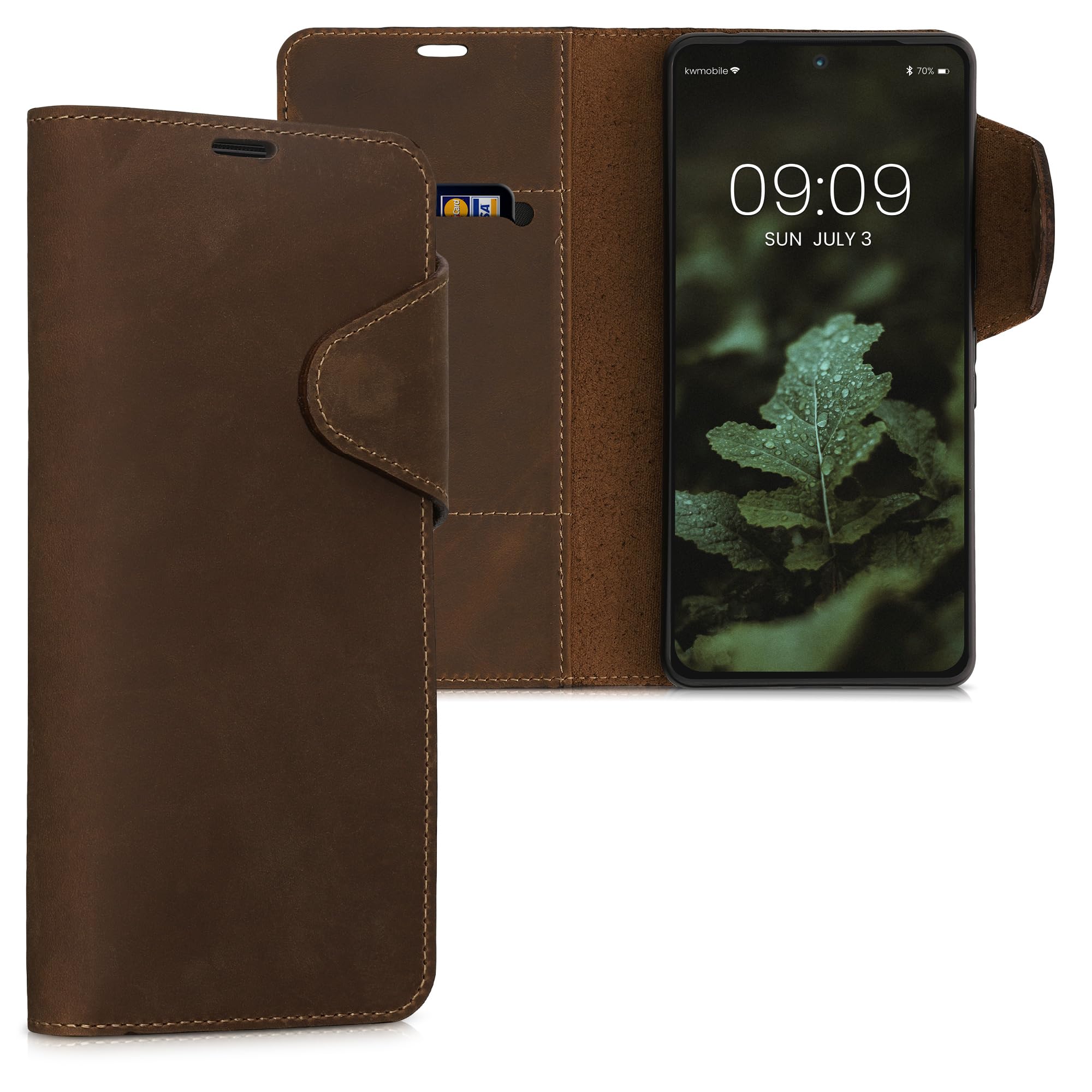 kalibri Hülle kompatibel mit Google Pixel 7 Pro - Leder Handyhülle Handy Case Cover - Schutzhülle in Braun