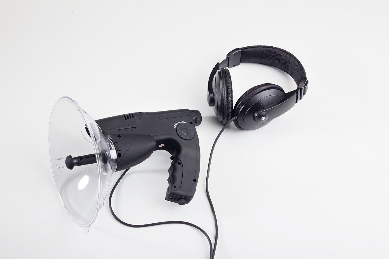 Premium Parabolmikrofon Richtmikrofon Geräuschverstärker (100 m) mit Zieloptik Monokular + Digitalspeicher
