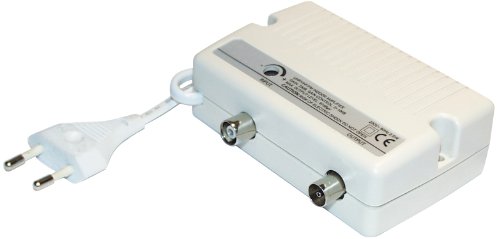 Transmedia FP1L Antennenverstärker (Pegelsteller, Netzteil, Verstärkung 25dB, Pegelsteller 0-10dB, Frequenzbereich 40-862MHz)