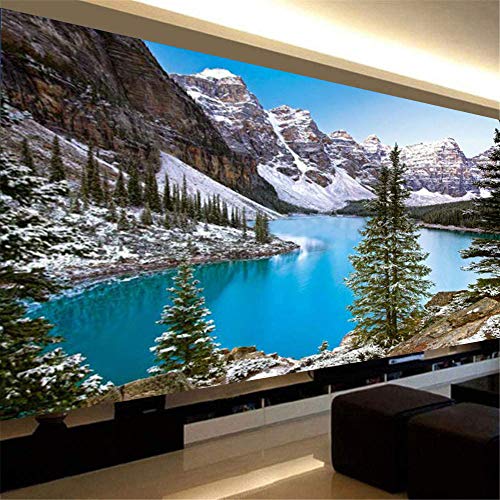 Nicole Knupfer Diamond Malerei 5D DIY Diamant Painting Set Schnee Berglandschaft Full Gross Wohnzimmer Schlafzimmer (100x40cm)