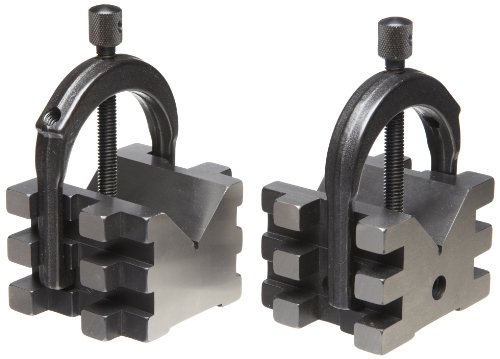Starrett 568 C 2 V-blocks und 2 Klemme (zusammengehöriges Paar) Komplettes Set, 5,1 cm Durchmesser rund Kapazität, 1–7/40,6 cm quadratisch (1–9/40,6 cm mit Schraube oben)