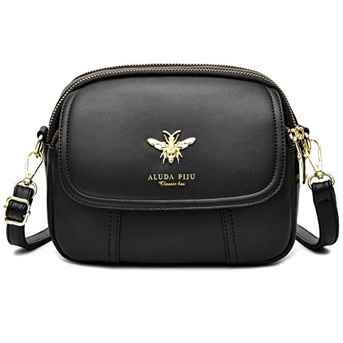WangWang Kleine Umhängetaschen Umhängetasche für Frauen Stilvolle Damen Messenger Bags Geldbörse und Handtaschen Geldbörse, 12-a Schwarz