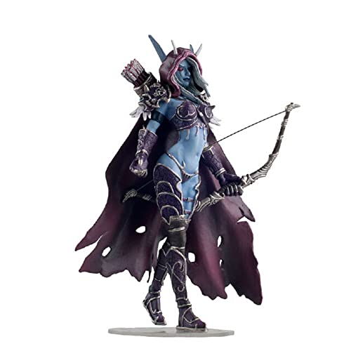 ENFILY World of Warcraft Sylvanas Windrunner Statue, 15 cm PVC Stehende Pose mit Schleife, Sylvanas Anime Actionfiguren Spielzeug (Base & Color Box)