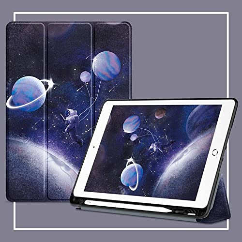 NagpintS Hülle für iPad 10,2 Zoll 2021/2020/2019 iPad 9./8./7. Generation Hülle, Pu-Leder-Folio, verstellbare Ständerabdeckung für Apple iPad 9/8/7 Auto Wake/Sleep-mysteriöses Universum
