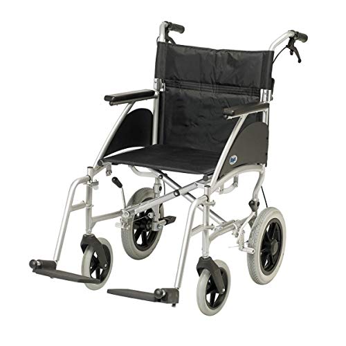 Days Swift Attendant Propelled Wheelchair, 46cm, Cool Silver, Lightweight Mobility Device for Elderly, Handicapped, and Disabled Users, Portable Wheelchair for Caretaker Convenience