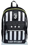 Seven Juventus Rucksack mit zwei Fächern, Best Match, Schwarz und Weiß, Schule & Freizeit