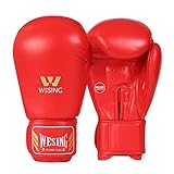 Wesing Boxhandschuhe, Aiba geprüft, Leder - rot - 340,2 g (12 oz)