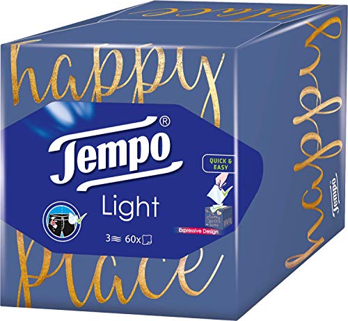 Tempo "Light Box" Papiertücher, Würfel-Box, 6 x 60 Tücher (360 Tücher)