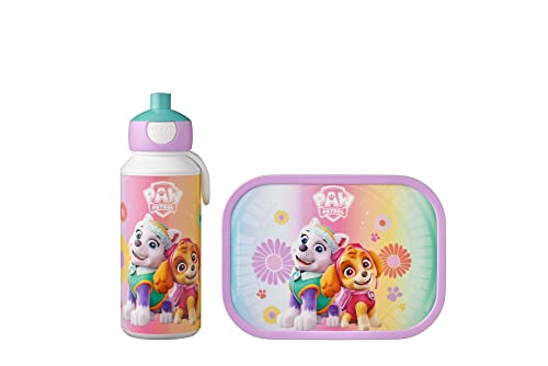 Mepal 107410165397 Pausenset Campus – Paw Patrol Girls – Trinkflasche und Brotdose mit Bento-Einsatz – ideal für Schule und Freizeit – spülmaschinenfest, ABS