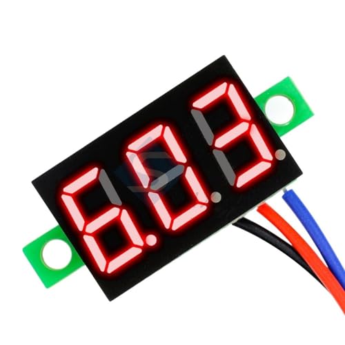 SABTOFNIV DC 0-30V 5-30V 0,36 Zoll Digital Voltmeter Mini LED Auto Voltmeter Spannung Voltmeter Spannungsanzeige Panel Batteriemonitor (Color : Red)