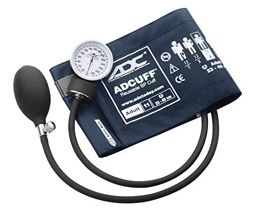 Aneroides ADC-Blutdruckmessgerät Prosphyg 760 Pocket mit Adcuff-Blutdruckmanschette aus Nylon, Erwachsene, marineblau