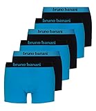 bruno banani Herren Boxershorts Unterhosen Flowing 2203-1388 6er Pack, Farbe:Mehrfarbig, Menge:6er Pack (3X 2er), Wäschegröße:XL, Artikel:-2150 aquablau/schwarz
