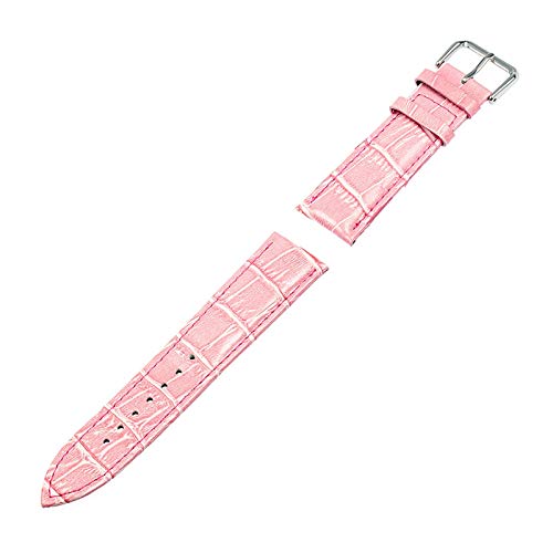 12mm-24mm Erste Schicht der echte Lederband Kroko-Korn-Bügel-Mann-Frauen Pin Buckle Armband am Handgelenk Rosa, 24mm