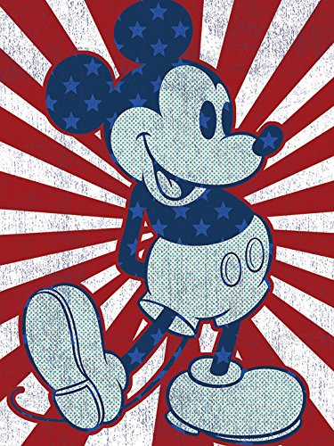Disney Mickey Mouse Starburst, 60 x 80 cm, Leinwanddruck Mehrfarbig
