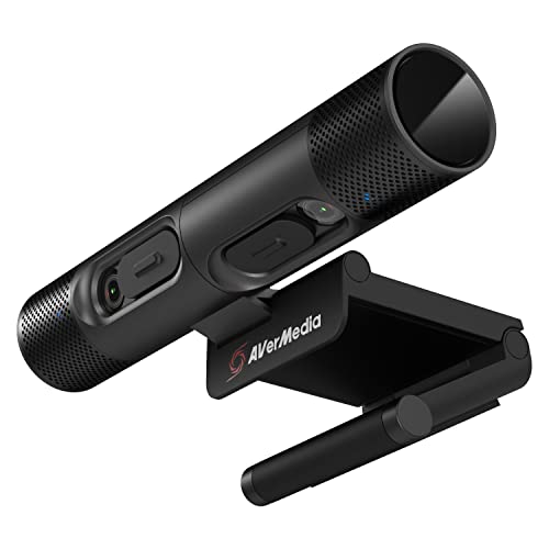 AVerMedia PW313D Webcam mit Autofokus mit 2K30fps und integrierten Full HD 1080p Kameras für PC-Videokonferenzen, funktioniert mit Zoom, Teams, Skype