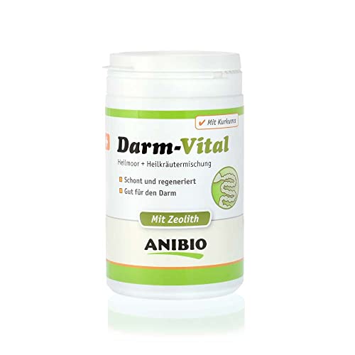 Anibio Darm - Vital Pulver 160g Darmvital Heilmoor + Heilkräutermischung mit Kurkuma für Hunde & Katzen